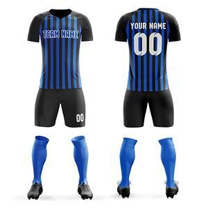 Ensemble d'uniformes de football personnalisés à manches courtes respirants par sublimation – Prix de gros, logo personnalisé, maillot unisexe vierge en mesh pas cher - Product Image 3