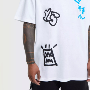Streetwear OEM lourd 100% coton à épaules tombantes chemise imprimée Hip Hop stock de t-shirts personnalisés et amples pour hommes de grande taille - Product Image 2