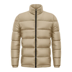 Veste matelassée légère et résistante à l'eau pour hommes, coupe-vent, col montant, fermeture à glissière, broderie tissée, solide pour l'hiver et l'extérieur. - Product Image 5