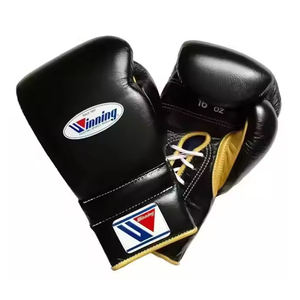Gants de boxe personnalisés Winning en cuir PU blanc/noir/rouge, avec fermeture auto-agrippante et logo personnalisé, 8oz 10oz 12oz 14oz - Product Image 1