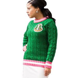 Cardigan confortable unisexe à col en V pour sororité/fraternité avec broderie – Vêtement décontracté en polyester/coton pour l'hiver/l'automne - Product Image 4