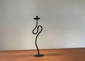 Wrought Iron <b>Black</b> Zig Zag Wire Candle Stick <b>Holder</b> Christmas Home Gift Elegant Metal Candelabro - Product Image 2