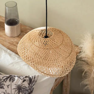 <b>Vintage</b> Rattan Pendant Light <b>Lamp</b> Art Deco Shade Rattan Chandelier for Home Handmade From Vietnam - Product Image 2