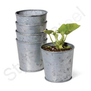 Maceta redonda galvanizada para decoración de hogar y jardín con macetas interiores de impresión con cuerda a precio mayorista - Product Image 1
