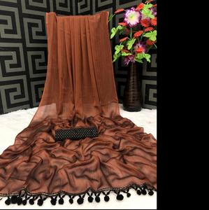 Trendy Classic Heavy Rambo algodón seda Jari forro Saree indio último diseño exclusivo fiesta desgaste niñas nupcial Boutique exportación - Product Image 1