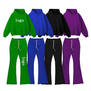 Survêtements décontractés avec logos personnalisés, ensembles de sweat-shirts et de pantalons de survêtement, ensembles deux pièces, meilleure qualité, 100% coton, 380 400 g/m², survêtements unisexes - Product Image 1