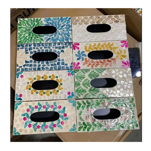 Boîte à mouchoirs de luxe en nacre, porte-mouchoirs décoratif fait main en nacre pour salon, exportation - Product Image 1