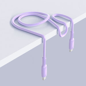 PD 60W 1M Violet Charge Rapide Type-C à Type-C Câble 3A Cuivre Pur Tissage pour Appareils USB Boîte CB-301CC Inclus - Product Image 1