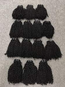 Pelo humano vietnamita crudo rizado natural de duendecillo de trama al por mayor del superventas cabello de un donante dibujado doble de Vietnam - Product Image 3