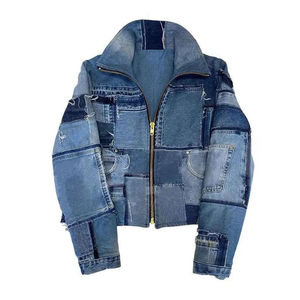 Chaqueta vaquera de manga larga unisex en estilo único cuello alto disponible en todos los tamaños para hombres y parejas al por mayor - Product Image 4