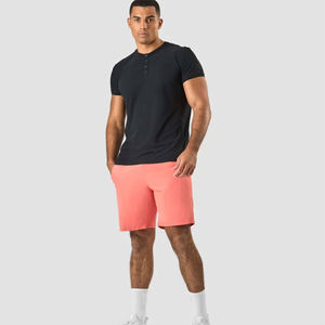 Pantalones cortos deportivos de color rosa Coral para hombre, ligeros, entrenamiento de gimnasia, cintura elástica informal de verano - Product Image 1