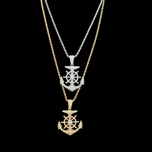 Collar con Colgante de Diamante Cultivado Clásico de Lujo Personalizado con Ancla de Gancho para Mujer con un Aspecto Impresionante y Atractivo a un Precio Accesible - Product Image 3