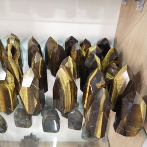 Œil de tigre naturel de qualité supérieure, Points de cristal terminaux à facettes provenant d'exis Crystal export - Product Image 6