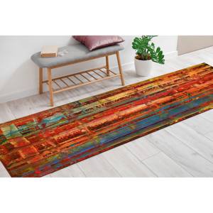 Red Patchwork Printed Wool <b>Rug</b> Traditional Luxury <b>Velvet</b> with Latex Backing - Product Image 5
