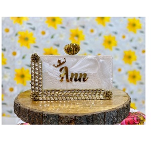 กระเป๋าคลัทช์สำหรับผู้หญิงทำจากเรซินแฟชั่นหัตถกรรมสีงาช้างของอินเดีย - Product Image 5