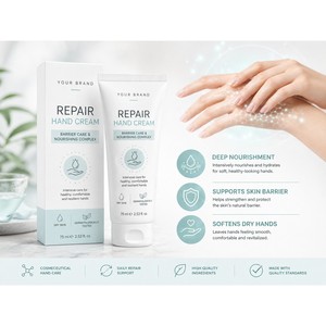 Crema y Loción de Manos con Ácido Hialurónico Premium, Larga Duración, Hidratante, Cuidado Diario para Piel Seca y Dañada - Product Image 2