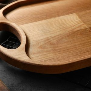Bandejas nórdicas de madera de acacia ovaladas ecológicas hechas a mano de 3 piezas pequeñas de nogal Natural para servir Sushi decorativo casero hecho a mano - Product Image 3