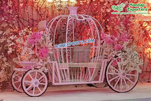 Cendrillon Blanc Élégant Mariage Buggy Indien Royal Bridegroom Transport d'entrée pour les fêtes et les mariages royaux - Product Image 6