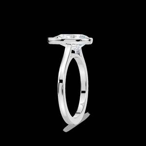 Anillo de Compromiso con Diamante Cultivado en Laboratorio de Corte Redondo de 2.00 CT, Engaste de Bisel, Oro Sólido de 14K - Product Image 3