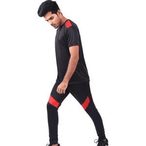 Conjunto de chándal de verano de algodón 100% para hombre, diseño de logotipo personalizado, camiseta de ajuste relajado, pantalón de talla grande, transpirable sólido - Product Image 3