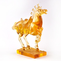 Ornement de cheval Tang en cristal moderne, fait à la main, durable, pour la prospérité, la richesse, la fortune, cadeau d'affaires, décoration de vacances, salon