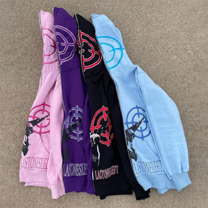 Fabricantes de sudaderas con capucha de alta calidad con cremallera completa, 100% algodón, sudaderas extragrandes personalizadas con impresión en relieve, sudaderas con cremallera completa para hombre - Product Image 3