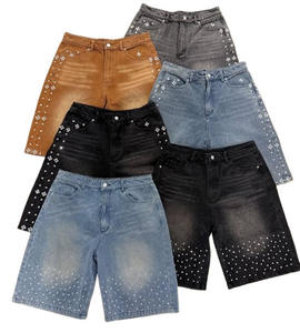 Pantalones Cortos Deportivos Glory Custom 2026 para Hombre, Estilo Americano, con Efecto Deslavado, Pedrería y Estampado Personalizado - Product Image 3