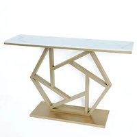 Table Centrale Console Élégante Unique Dernier Luxe Nouveau Designer Fantaisie Formes Personnalisées Support Or Avec Verre Transparent Grand