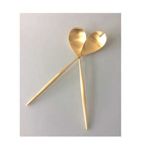 Highest Quality Brass <b>Gold</b> Salad <b>Serving</b> <b>Spoon</b> with Resin Handle for Party Wear Wedding and Restaurant Use - Product Image 4