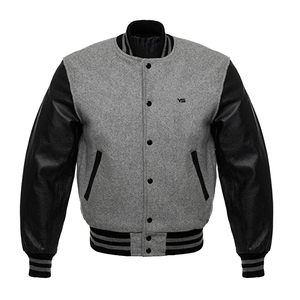 New Wholesale <b>Men</b> Custom High Quality Windproof Breathable Casual Cotton Polyester Fleece Varsity Jacket Embroidery - Product Image 3