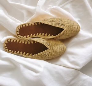 Mules boho, sandales marocaines, sandales en raphia naturel - Product Image 1