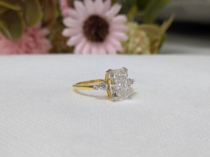 Lurba_Jewels Certified Moissanite Engagement <b>Ring</b> 14K Yellow Gold Wedding Proposal Promise <b>Ring</b> <b>for</b> Her Minimalist Jewelry - Product Image 3