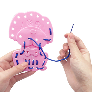 Jouet à enfiler en forme de dentelle et de trace d'animaux pour 5 à 7 ans, jouet éducatif en plastique non toxique, 9 pièces - Product Image 1