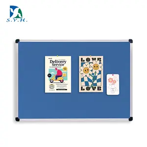 Blue fabric board bulletin notice board for office school