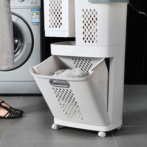 2023 New Design <b>Product</b> Baskets Bathroom Organizer Storage Holders & Racks Rolling <b>Plastic</b> Laundry Storage Basket - Product Image 2