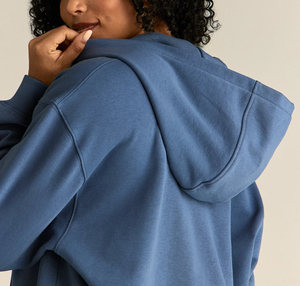 Sweat à capuche oversize à fermeture éclair pour femme, 100% coton molletonné 320GSM, streetwear, haute qualité, coupe ample, respirant, style hip hop - Product Image 3