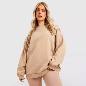Sweats à capuche surdimensionnés pour femmes coton Polyester mélange sweats tenues d'automne longue goutte épaule manches chandails pull - Product Image 1