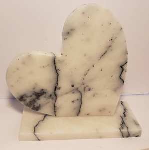 Sculpture de cœur en marbre poli Art Déco Craft Exim, base personnalisée avec message personnalisé, cadeau décoratif pour la Saint-Valentin/anniversaire - Product Image 4