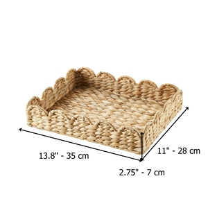 NOUVEAU PRODUIT! Tienphong vente en gros 2025 plateau décoratif en jacinthe d'eau naturelle tissée festonnée pour la décoration de table à manger - Product Image 6
