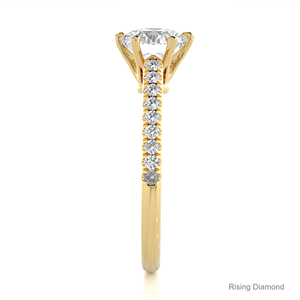 แหวนเพชร CVD สำหรับผู้หญิงของขวัญงานหมั้นและงานครบรอบปี1.3 CT ทรงกลมสำหรับผู้หญิง - Product Image 4