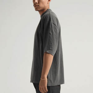 เสื้อยืดไหล่ตกของผู้ชายวัสดุผ้าฝ้ายและโพลีเอสเตอร์คุณภาพสูงทำจากวัสดุคุณภาพสูง - Product Image 3