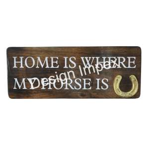 El hogar es donde está mi caballo, ganchos de pared decorativos, ganchos antiguos, artículos de decoración para el hogar, decoración de pared, placa y tablero ecológicos - Product Image 3