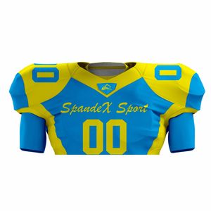 Uniformes de football américain sur mesure pour l'été, respirants, à séchage rapide, grande taille, manches courtes, 100% polyester, design imprimé - Product Image 5