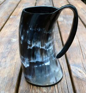 Jarra de Cuerno Vikingo Estilo Animal Pulida a Mano, Logotipo Personalizado, Navidad, Año Nuevo, Fiesta, Cuerno de Buey Real, Tamaño Personalizado, Artesanía - Product Image 1