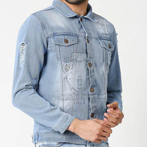 Dernier design, vente chaude, vestes en jean de toile pour hommes, de haute qualité, pour l'extérieur, hiver - Légères, confortables, avec logo frontal - Product Image 2