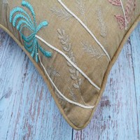 Housse de coussin/oreiller en tissu chambray brodé multicolore, écologique, pour la maison et l'hôtel, vente en gros directe usine – Meilleures ventes