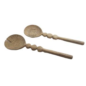 Entièrement fait à la main nouvelle tendance en laiton poignée mangue acacia bois salade serveur cuillère ensemble Unique Type outils de service avec poignée Unique - Product Image 4