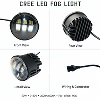 Feux antibrouillard LED blancs et jaunes 20W Plug & Play pour Infiniti M35, conduite nocturne par temps mauvais, directement de l'usine