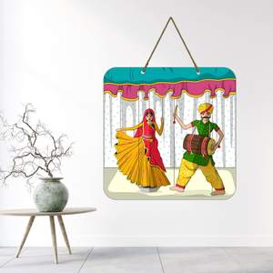 Rajasthani Dance Welcome Tenture murale en bois Art Décoration Article pour le salon | Tenture murale Rajasthani | Art mural pour Hall - Product Image 4