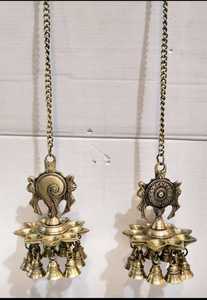 โคมไฟน้ำมันอินเดียทองเหลืองสีทองทำด้วยมือคุณภาพสูง deepam Jyoti Diya ของวัด pooja บทความตกแต่งเทศกาล Diwali - Product Image 2